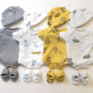 8-9" Bodysuit Hat and Booties Sets 8" Baby Doll Reborn Clothes 9" Micro Preemie Doll Bodysuit set  8 inch OOAK Silicone Baby Doll Clothes