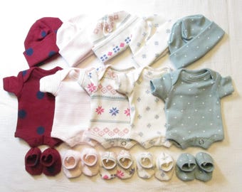9-10" Baby Doll Clothes 10" Reborn Baby Clothes Girls Miniature Bodysuit Micro Mini Baby Doll OOAK Silicone Baby Doll Clothes Doll Bodysuit