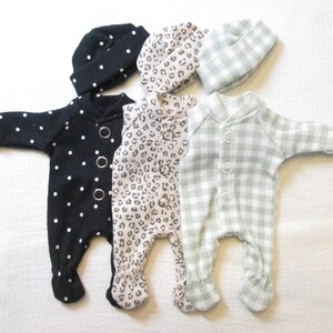 6-7" Baby Doll Sleeper Miniature Doll Pajamas 7 inch Baby Doll OOAK Sleeper 6 inch Mini Baby Doll Pajamas 7" Micro Mini Reborn Doll Clothes