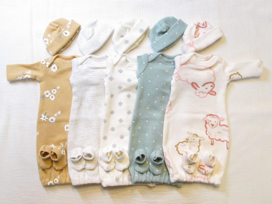 7-8" Reborn Baby Doll Clothes 8" Girls Miniature Doll Gown 7 Inch OOAK ...