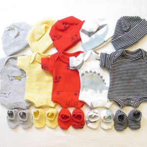 9-10&quot; Miniature Baby Doll Bodysuit Hat and Booties 9&quot; Baby Doll Bodysuit for Silicone Doll 10 inch OOAK Baby Doll Clothes for Reborn Doll