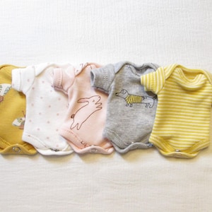 6-7&quot; OOAK Mini Baby Doll Clothes 7&quot; Miniature Baby Doll Bodysuit 7 inch Baby Doll Silicone Micro Preemie Bodysuit 6 inch Mini Reborn Clothes