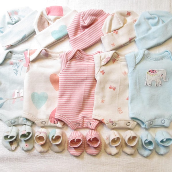 10-11" Custom Reborn Bodysuit Baby Doll Clothes 11" Miniature Bodysuit Micro Mini Baby Doll Clothes 10" OOAK Reborn Silicone Preemie Clothes