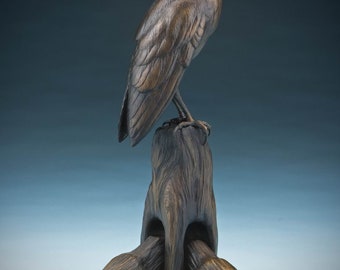 Rodents Beware - Barn Owl - Raptor - Bronze - Wildlife - Bird - by Jerry Simchuk Art Studio