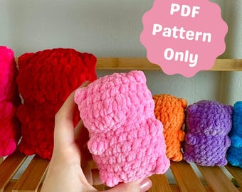 Crochet Gummy Bear Pattern No Sew Amigurumi Stuffed Animal Pattern