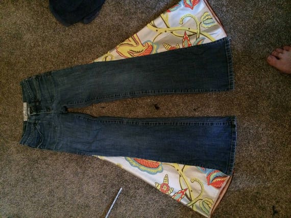 Campana Fondo Jeans Mujer Blanco Pantalones Hippie Etsy