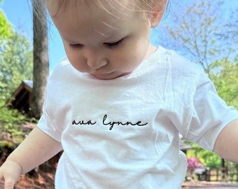 Embroidered Baby and Toddler Tee, Kids name t-shirt