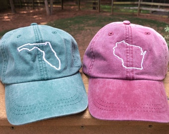 States N-W, Monogrammed hat, State Outline Hat, State hat, Monogrammed state hat, State outline, State pride,