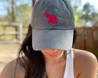 Monogrammed Elephant hat, Embroidered Elephant Hat, Alabama Hat, Embroidered Hat