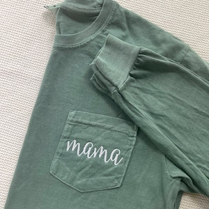 Mama Long Sleeve T-shirt, Comfort Colors Long Sleeve Tee, Mama Shirt ...