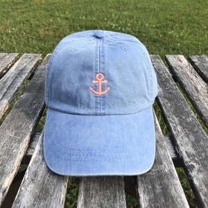 Monogrammed hat, Logo Hats, Anchor hat, Leather Strap, Monogrammed logo hat, Anchor