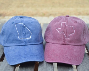 States A-M, Monogrammed hat, State Outline Hat, State hat, Monogrammed state hat, State outline, State pride,