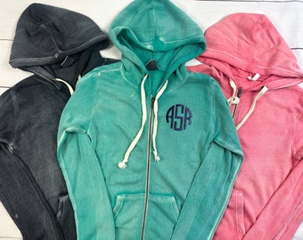 Discontinued, Women's Monogrammed sweatshirt, Hooded Zip Pullover, Monogrammed pullover, Hoodie