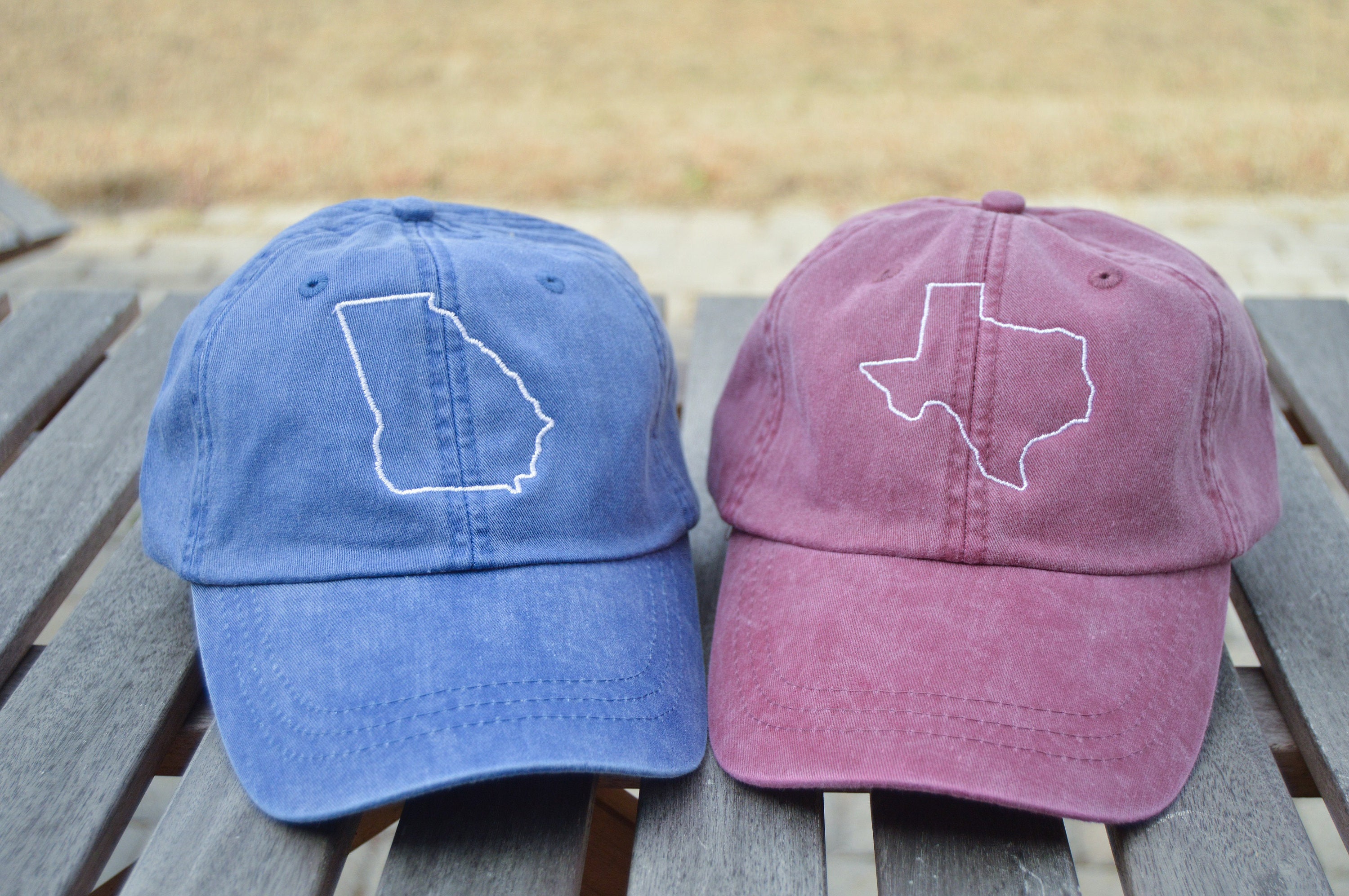 States A-M, Monogrammed hat, State Outline Hat, State hat, Monogramme…