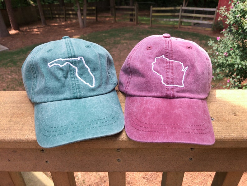 States N-W, Monogrammed hat, State Outline Hat, State hat, Monogrammed state hat, State outline, State pride, zdjęcie 1