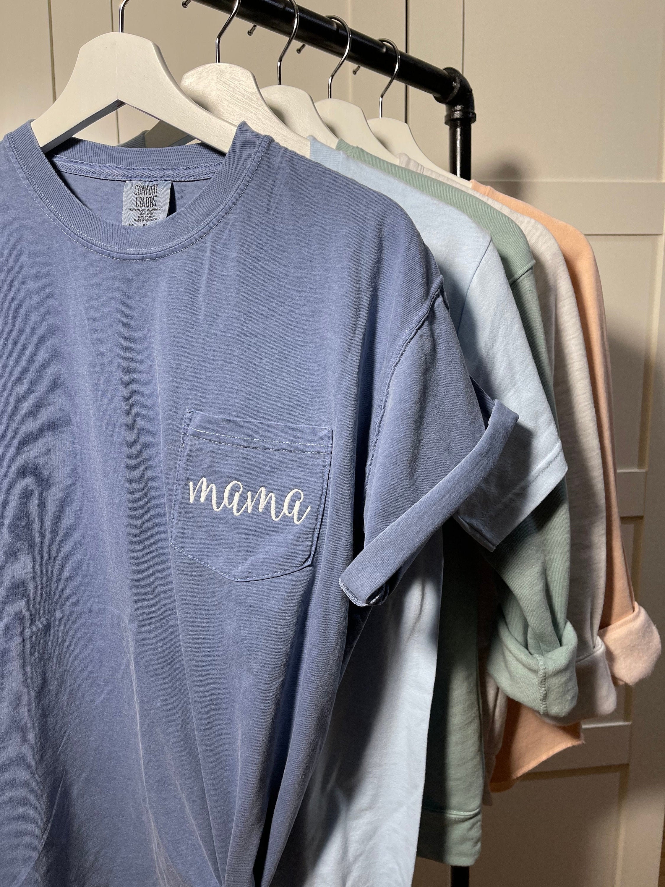 Mama Tshirt, Mama tee, Comfort Colors, Mom pocket tshirt,