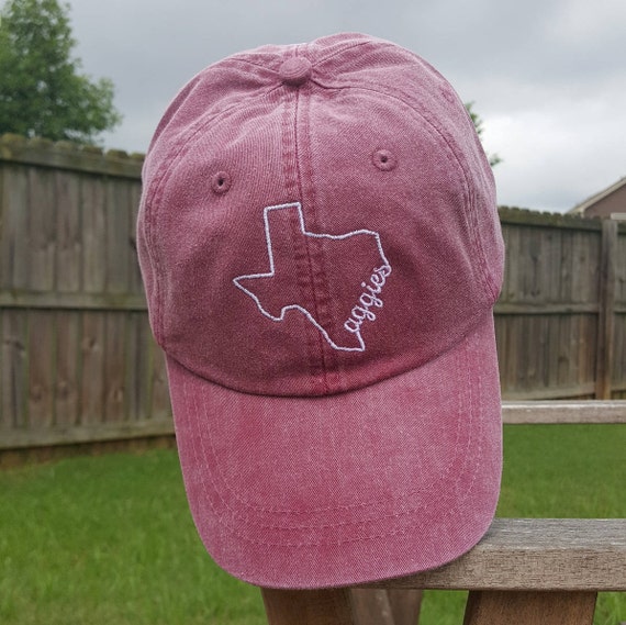 Texas State Hat, Monogrammed Hat, Monogrammed Cap, Monogrammed State Hat, Texas A\u0026M, Aggies, College Football Hat, State Hat, Womens Hat