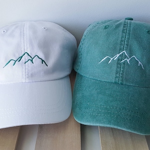 Mountain hat, Embroidered Mountain Hat, Hiking Hat, Embroidered hat, Mountain logo