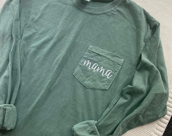 Mama Long Sleeve T-Shirt, Comfort Colors Long Sleeve Tee, Mama Shirt, Mothers Day