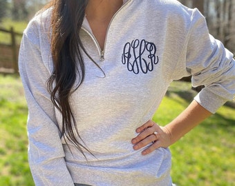 Monogrammed Quarter Zip Sweatshirt, Monogrammed Sweatshirt, Quarter Zip Jacket, Monogrammed Quarter Zip