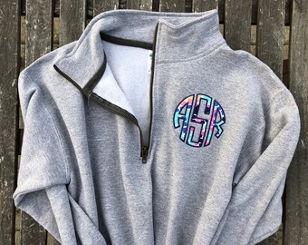 Monogrammed Quarter Zip Fleece Pullover, Monogram Fleece, Monogram Quarter Zip, Monogram quarter zip, Womens Fleece, Monogram jacket