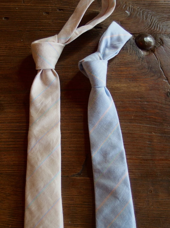 Skinny Tie Wedding Necktie Cotton Pastel