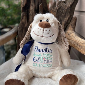 Personalized Puppy, Embroidered, Stuffed Animal Puppy, Keepsake, New Baby, Personalized Gift, Puppy Stuffed Animal, New Baby Gift