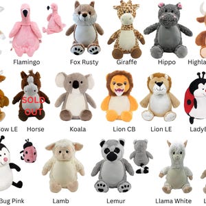 Personalized stuffed animal, embroidered, birth announcement animal, baby stat gift, new baby gift, personalized gift image 6