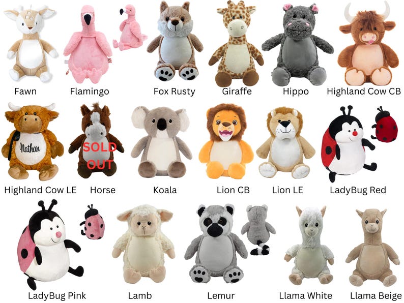 Personalized stuffed animal, embroidered, birth announcement animal, baby stat gift, new baby gift, personalized gift image 6