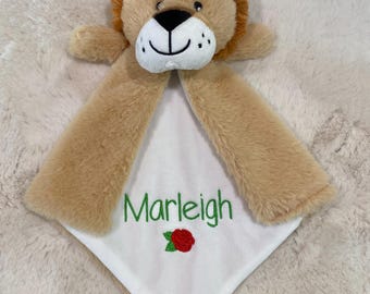 Personalized lovey blanket, baby lovey, animal blanket, personalized lovey, security blanket, Lion, new baby gift, lion lovey, birth stats