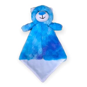Personalized lovey blanket, baby lovey, animal blanket, personalized lovey security blanket, bear lovey, bear blanket, blue bear lovey