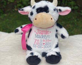 Personalized Stuffed Animal, Special Baby Gift, Birth Stats Stuffed Animal