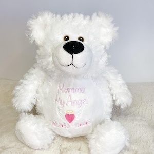 Personalized Stuffed Animal, Personalized Bear, Polar, Birth Announcement, Embroidered Animal, Birth Stat Animal, Embroidered Stuffed Animal