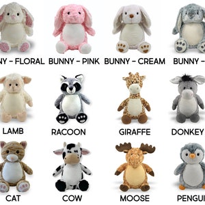 Personalized stuffed animal, embroidered, birth announcement animal, baby stat gift, new baby gift, personalized gift