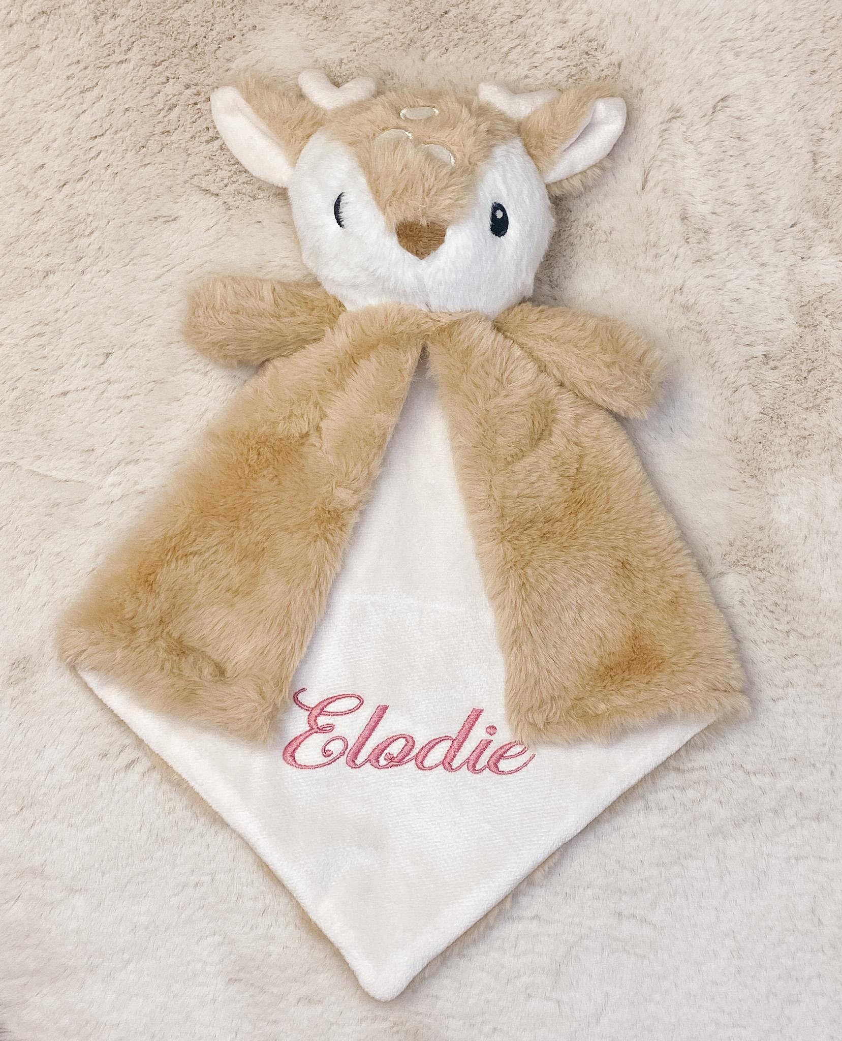 Personalized lovey blanket, baby lovey, animal blanket, personalized lovey, security blanket, deer lovey, fawn lovey, new baby gift,
