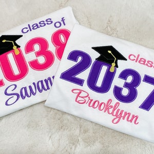 Back to School Shirt, Grow with Me, Graduation Shirt, Personalized, Class of 2036, Class of 2037, Class of 2038, Class of 2039, Kindergarten
