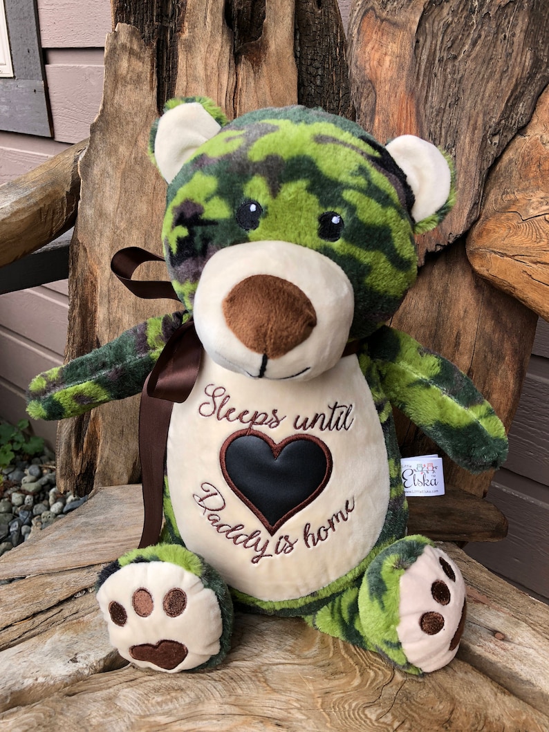 pink camo teddy bear