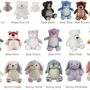 Personalized stuffed animal, embroidered, birth announcement animal, baby stat gift, new baby gift, personalized gift image 4
