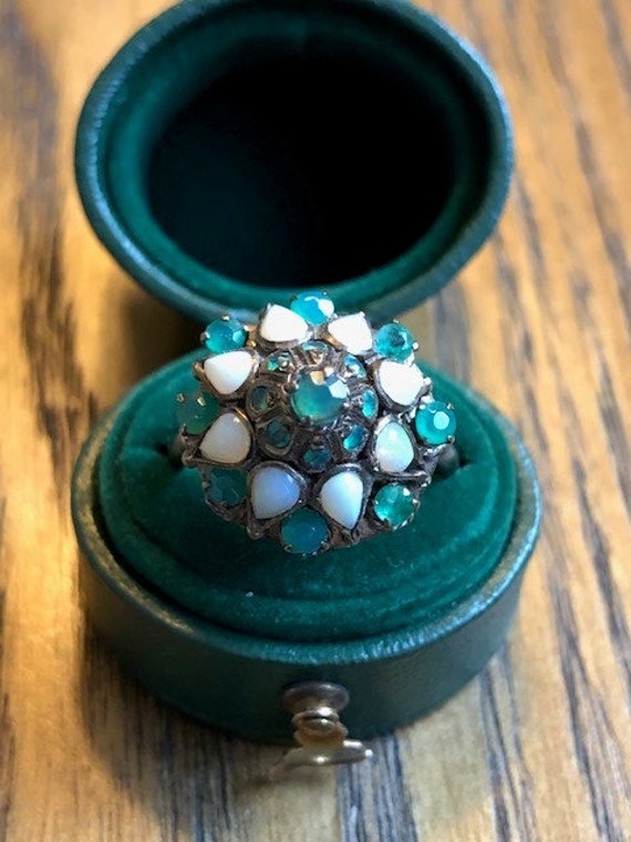Antique 14k Gold Emerald Opal Ring