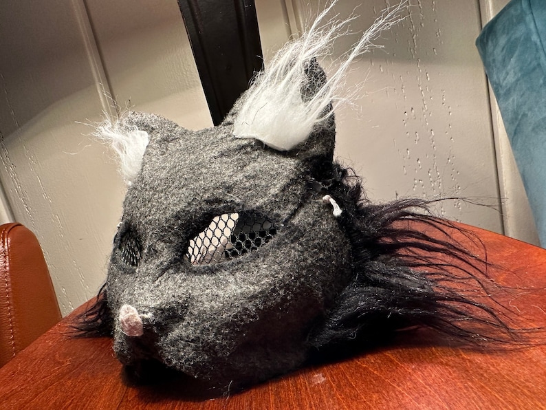 Therian Handmade Cat Mask Gray Cat Mask - Etsy