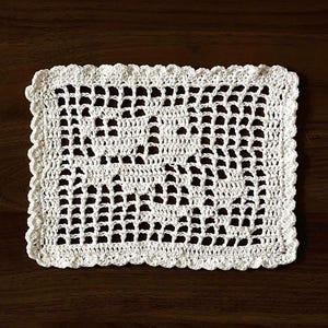 Handmade Filet Crochet Rose (Version 2) Doily, Mother's Day, Birthday, Anniversary, Vintage Home Decor