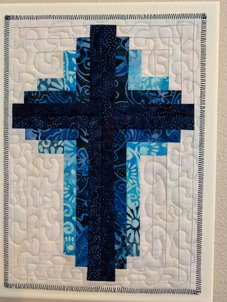 Quilted Cross Wall Hanging Log Cabin Cross Religious Cross Etsy