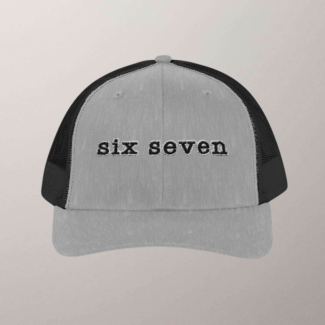 Six Seven Embroidered Trucker Hat | Gray Mesh Snapback Cap - Etsy