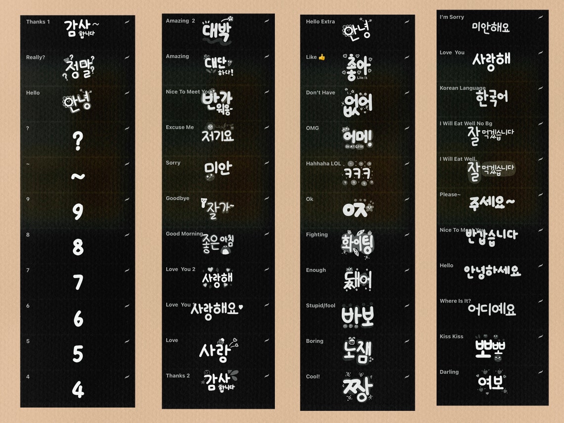 Korean Procreate Stamps Procreate Brushes Korean Brush Etsy