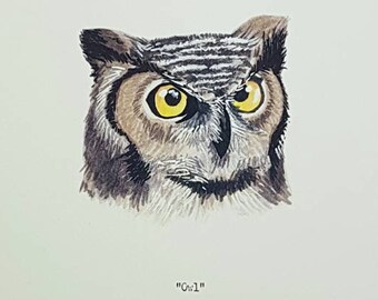 Owl - Wildlife portrait - A5 Fine Art Print - Limited Edition of 25