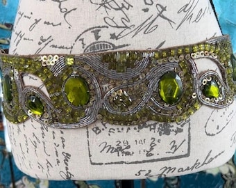 Fred Segal green jeweled belly dancer belt.