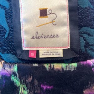 Elevenses from Anthropologie Quilted Double Breasted Pea Coat w Emerald Brocade image 8