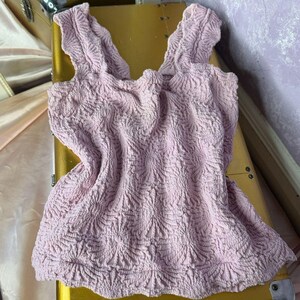 Free People Babyrosa Texturerat Linne med Fyrkantig Halsringning bild 5