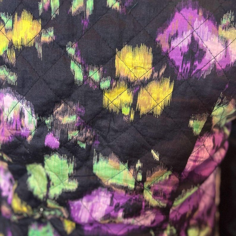 Elevenses from Anthropologie Quilted Double Breasted Pea Coat w Emerald Brocade image 7