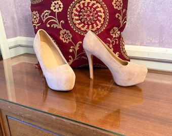 Elegant Beige Platform Heels